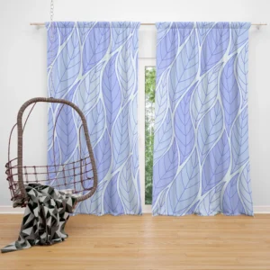 Indigo Leaf Pattern Curtain