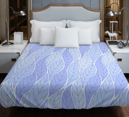 Indigo Leaf Pattern Duvet Cover