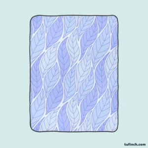 Indigo Leaf Pattern Fleece Blanket 1