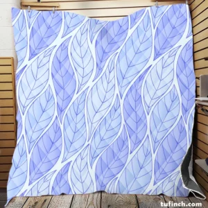 Indigo Leaf Pattern Quilt Blanket