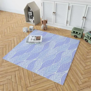 Indigo Leaf Pattern Rug 1