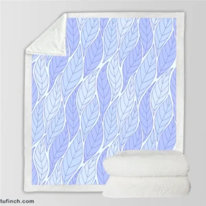 Indigo Leaf Pattern Sherpa Fleece Blanket