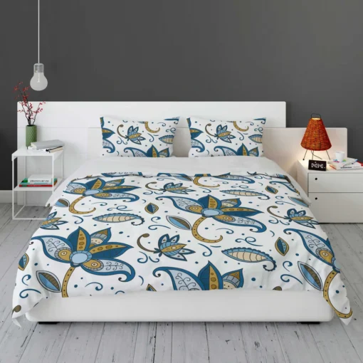 Indonesian Batik Flower Paisley Design Bedding Set 1