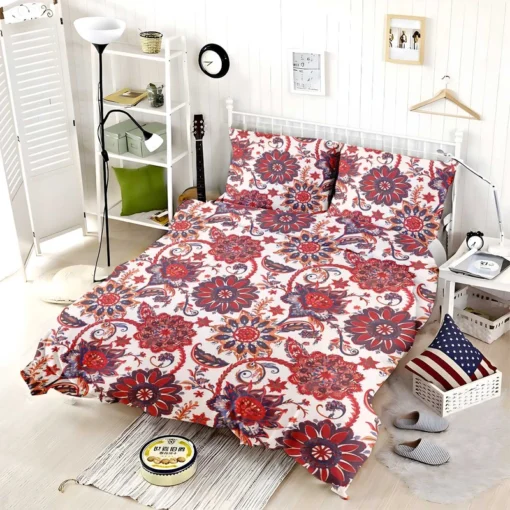 Indonesian Style Floral Design Bedding Set