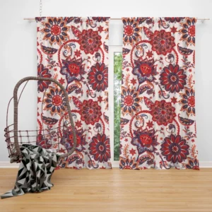 Indonesian Style Floral Design Curtain