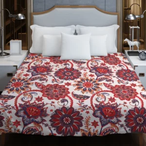 Indonesian Style Floral Design Duvet Cover