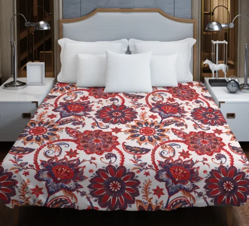 Indonesian Style Floral Design Duvet Cover