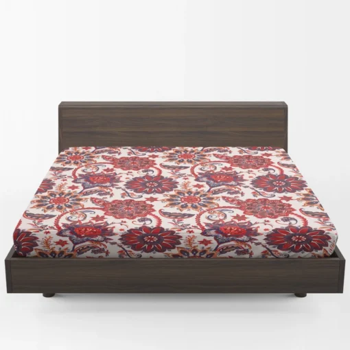 Indonesian Style Floral Design Fitted Sheet 1