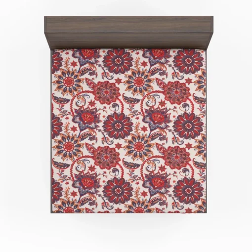 Indonesian Style Floral Design Fitted Sheet