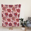 Indonesian Style Floral Design Fleece Blanket