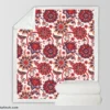 Indonesian Style Floral Design Sherpa Fleece Blanket