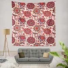 Indonesian Style Floral Design Wall Tapestry