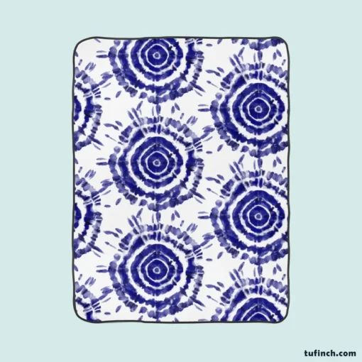 Ink Shibori Design Fleece Blanket 1