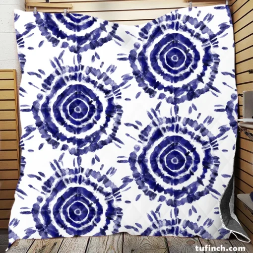 Ink Shibori Design Quilt Blanket