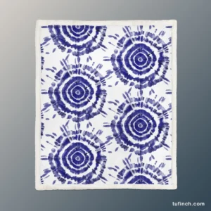 Ink Shibori Design Sherpa Fleece Blanket 1