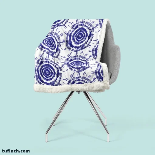 Ink Shibori Design Sherpa Fleece Blanket 2