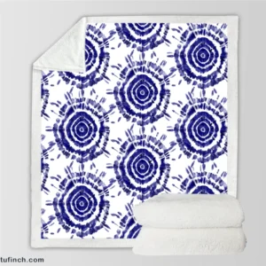 Ink Shibori Design Sherpa Fleece Blanket