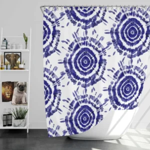 Ink Shibori Design Shower Curtain