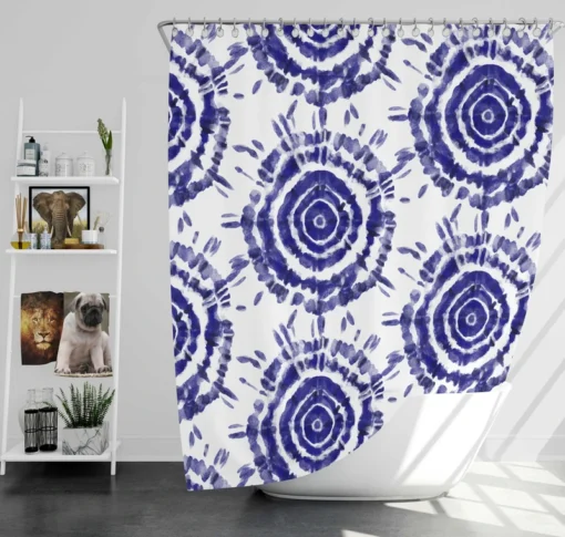 Ink Shibori Design Shower Curtain