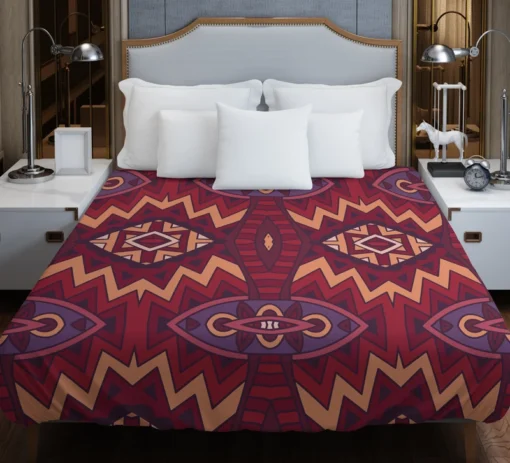 Intricate Ethnic Tribal Motif Duvet Cover