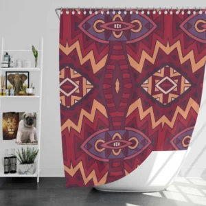 Intricate Ethnic Tribal Motif Shower Curtain