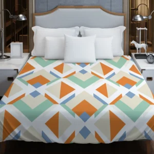 Inverted Color Flat Design Colorful Geometric Pattern Duvet Cover