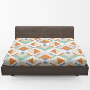 Inverted Color Flat Design Colorful Geometric Pattern Fitted Sheet 1