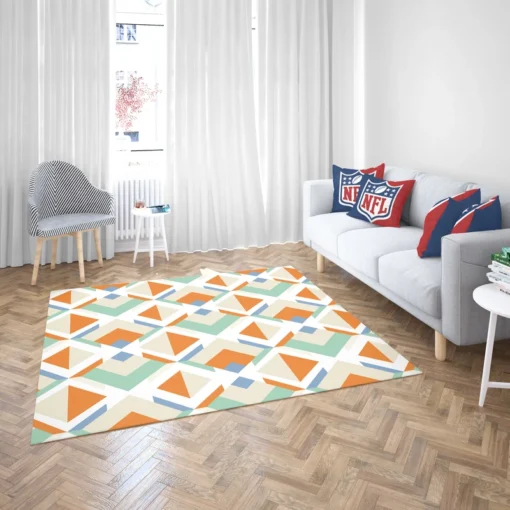 Inverted Color Flat Design Colorful Geometric Pattern Rug 2