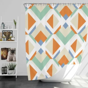 Inverted Color Flat Design Colorful Geometric Pattern Shower Curtain