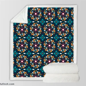 Iranian Ethnic Design Sherpa Fleece Blanket