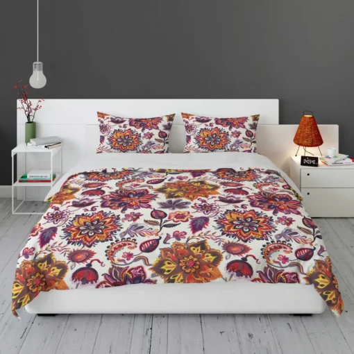 Iranian Floral Folk Pattern Bedding Set 1