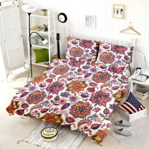 Iranian Floral Folk Pattern Bedding Set