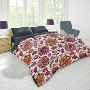 Iranian Floral Folk Pattern Duvet Cover 1