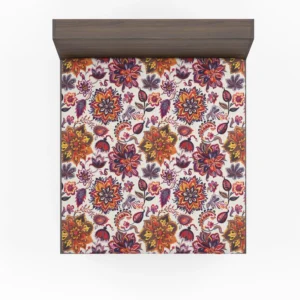 Iranian Floral Folk Pattern Fitted Sheet