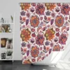 Iranian Floral Folk Pattern Shower Curtain