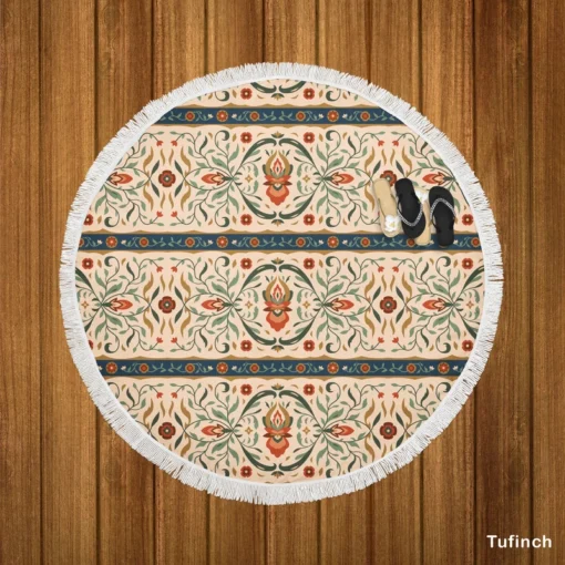 Iranian Traditional Design Round Beach Towel