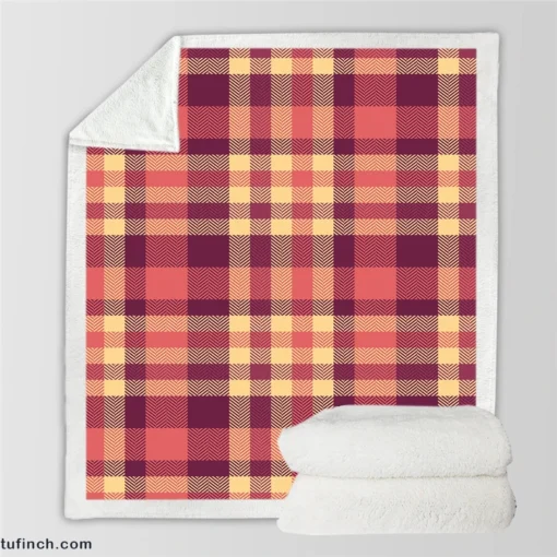 Irish Color Plaid Check Pattern Sherpa Fleece Blanket