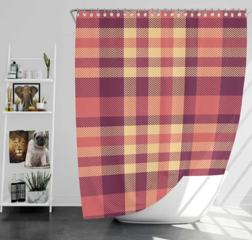 Irish Color Plaid Check Pattern Shower Curtain