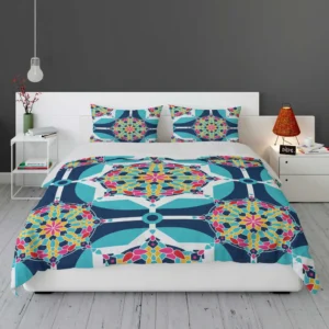 Islamic Moroccan Blue Pink Pattern Bedding Set 1