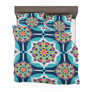 Islamic Moroccan Blue Pink Pattern Bedding Set 2