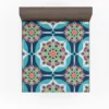 Islamic Moroccan Blue Pink Pattern Fitted Sheet