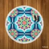 Islamic Moroccan Blue Pink Pattern Round Beach Towel