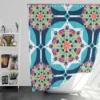 Islamic Moroccan Blue Pink Pattern Shower Curtain