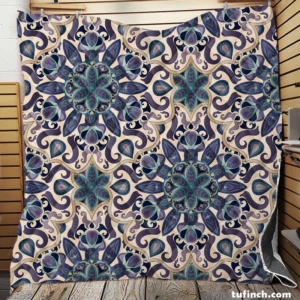 Islamic Traditional Floral Design Quilt Blanket