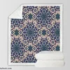 Islamic Traditional Floral Design Sherpa Fleece Blanket