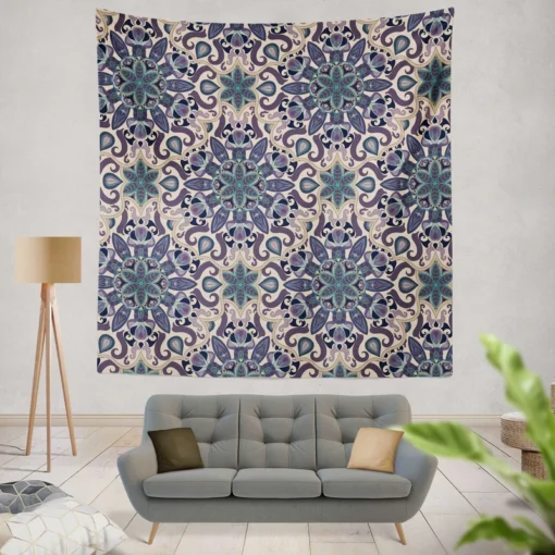 Islamic Traditional Floral Design Wall Tapestry