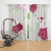 Italian Red Pink Rose Design Curtain