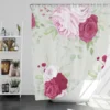 Italian Red Pink Rose Design Shower Curtain