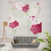 Italian Red Pink Rose Design Wall Tapestry