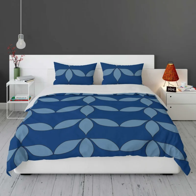 Japanese Blue Linear Pattern Bedding Set 1